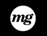 A black and white image of the mg logo.